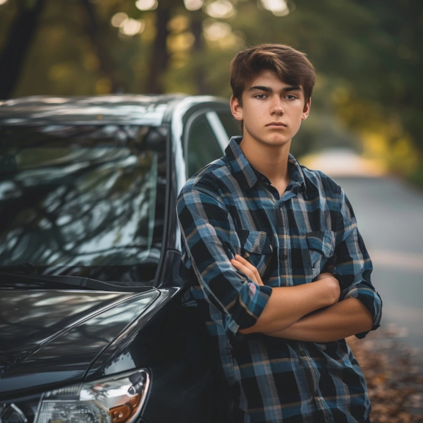 boy and car